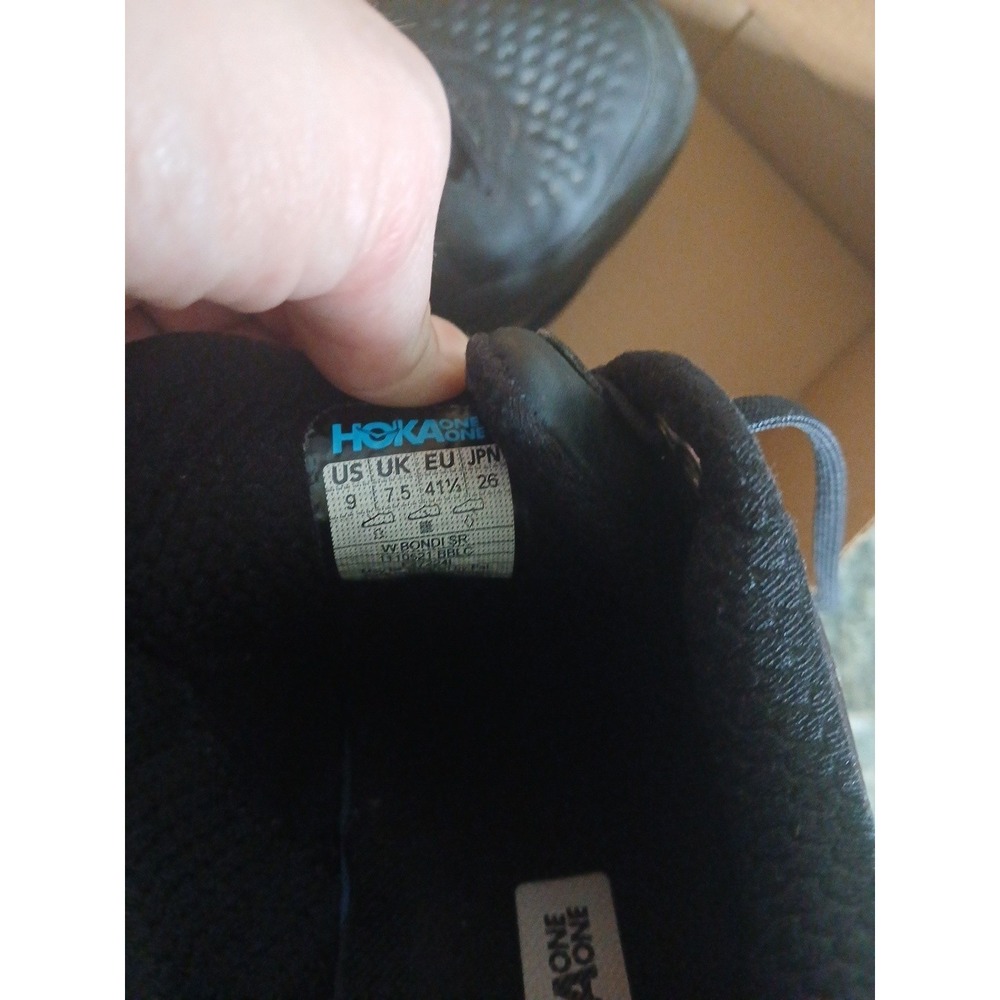 Hoka Sneakers Womens 9 Bondi SR Leather Black Lace Up Casual Comfort Everyday - Picture 14 of 14